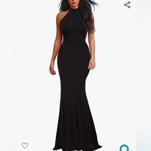 Elegant chic halter neck black evening gown - NWT - Picture 5 of 6